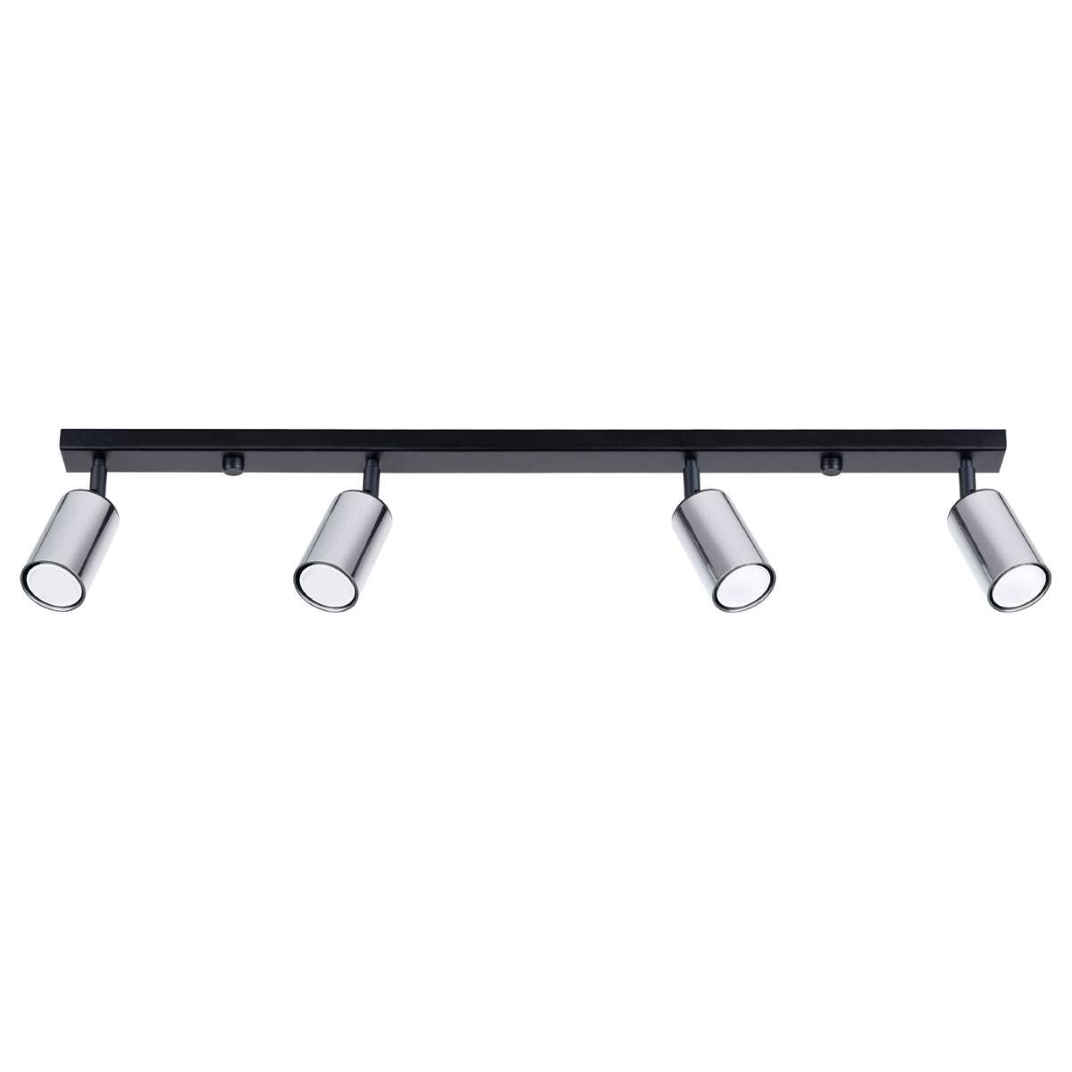 Reflektor sufitowy spot natynkowy Winx listwa czarny-chromowany 4xGU10x10W wym: 18,5 x 6 x 82 cm metal Sollux Lighting