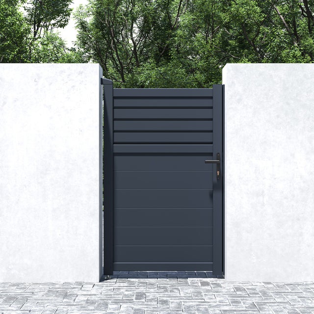 Portillon 1m CARPATIA H.180cm aluminium gris