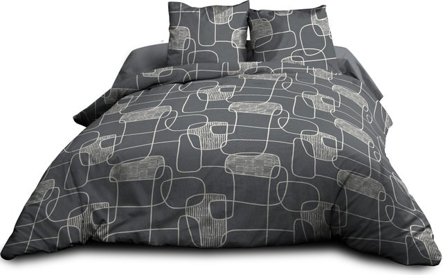 Parure Drap plat + drap-housse 160x200 + 2 T - Pur coton 57 fils - Linea