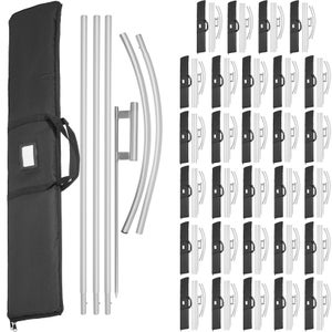 Kit Accessoires Pour Mât De Drapeau (diamètre 2 Pouces) - Poulie, Boule Dorée, Corde, Vis, Mousquetons