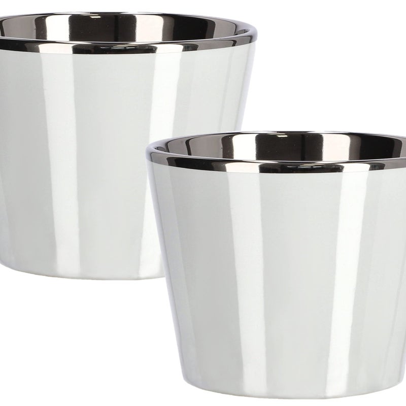 2x doniczka donica osłonka 11 ceramika szkliwiona - KOTARBAU