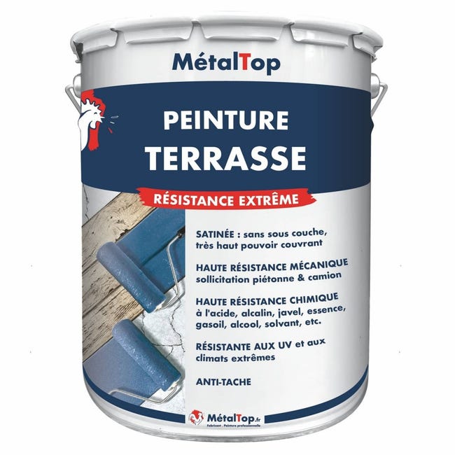 Peinture Terrasse - Bleu saphir - RAL 5003 - 5 L - Métaltop | Leroy Merlin