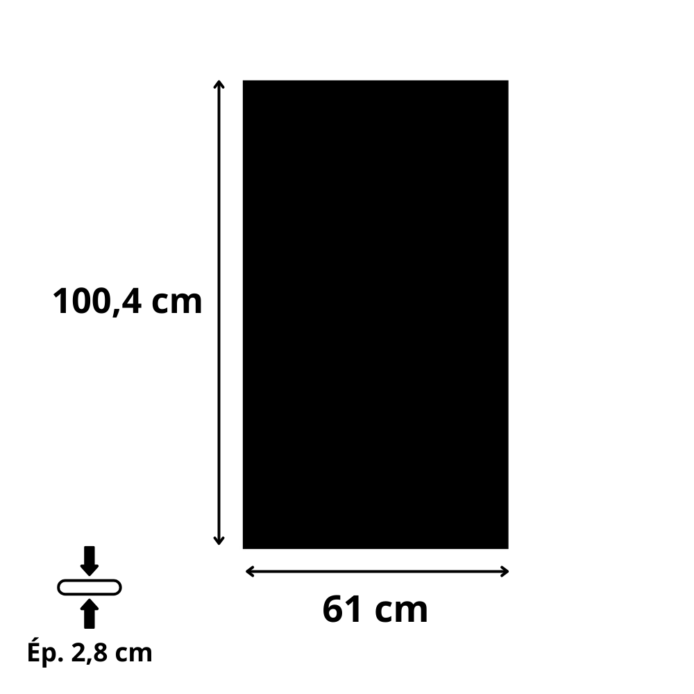 Plaque de protection murale noire en acier isolant Torvak l.61 x H.100 cm Edilinox - 2