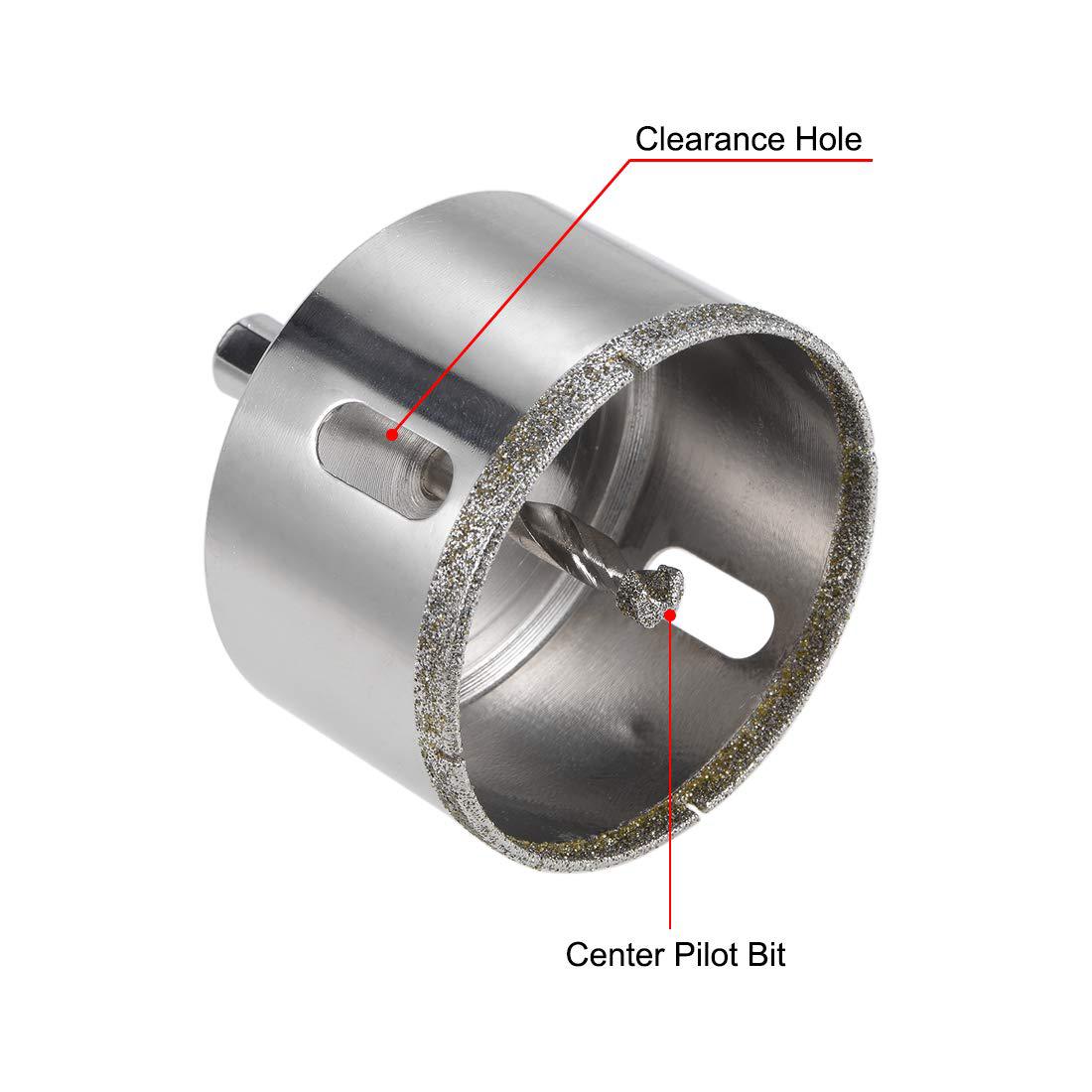 Foret diamanté de 70 mm avec guide central, scie cloche pour carrelage à revêtement de surface pour couper le verre, le carrelage, la céramique - 2