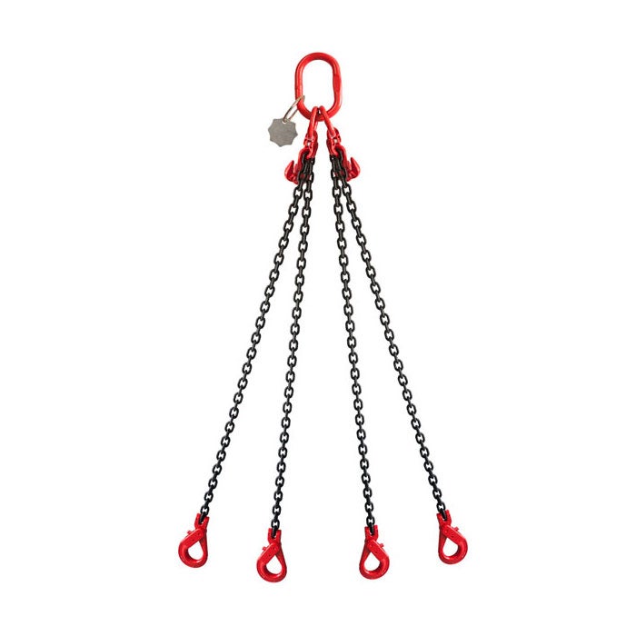 Élingue Chaîne De Levage Double Jambe 3/8 X 5 Pieds G80 - Capacité 4T, Crochets Sécurisés, Idéale Chantier