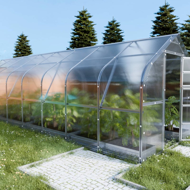 Szklarnia KLASIKA DROP 20 m2, 2,5 m x 8 m, 4 mm z pokryciem z poliwęglanu 1szt.