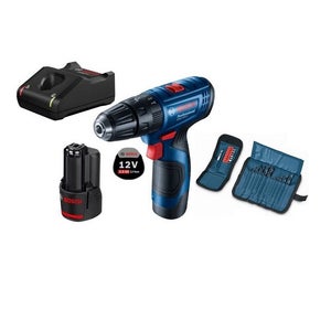 Bosch EasyDrill 1200 – Perceuse-Visseuse Sans Fil 12V 2.0Ah + 32 Embouts + Forets + Sac – Idéale Débutants Et Petits Travaux