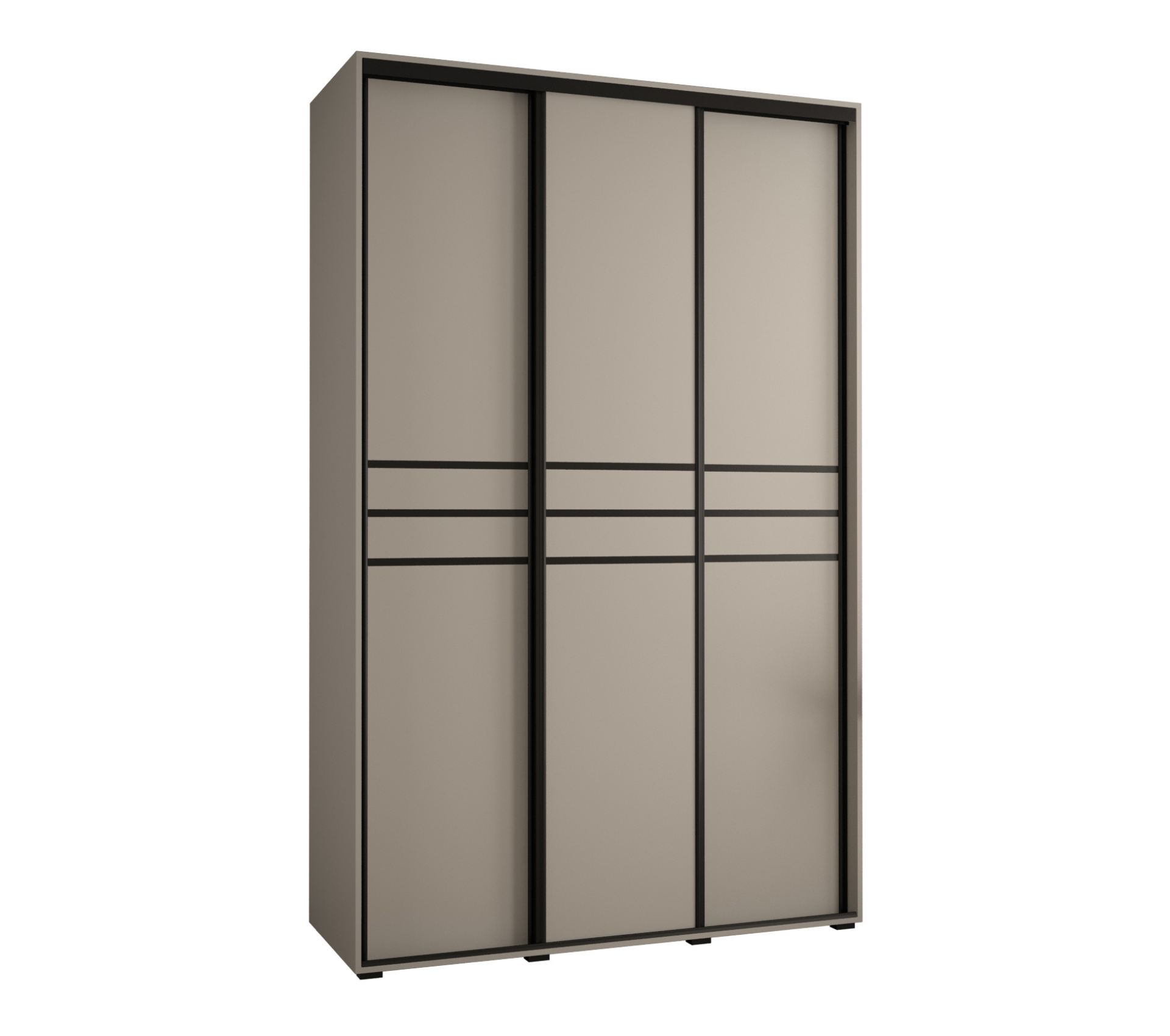 Szafa przesuwna wysoka Dakota 10 160 x 45 x 235,2 cm kaszmir + u. czarny - Abiks Meble