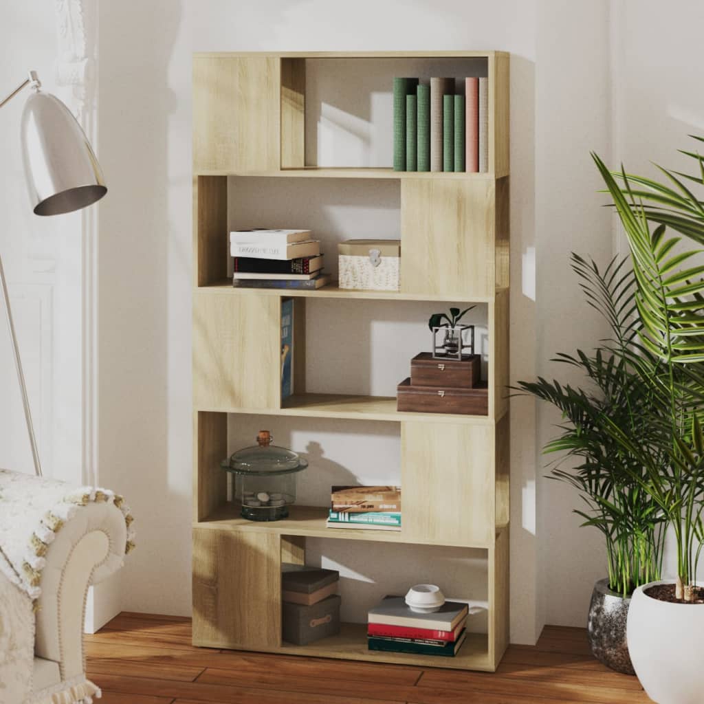 Bibliothèque séparatrice chêne 80 x 24 x 155 cm - 6