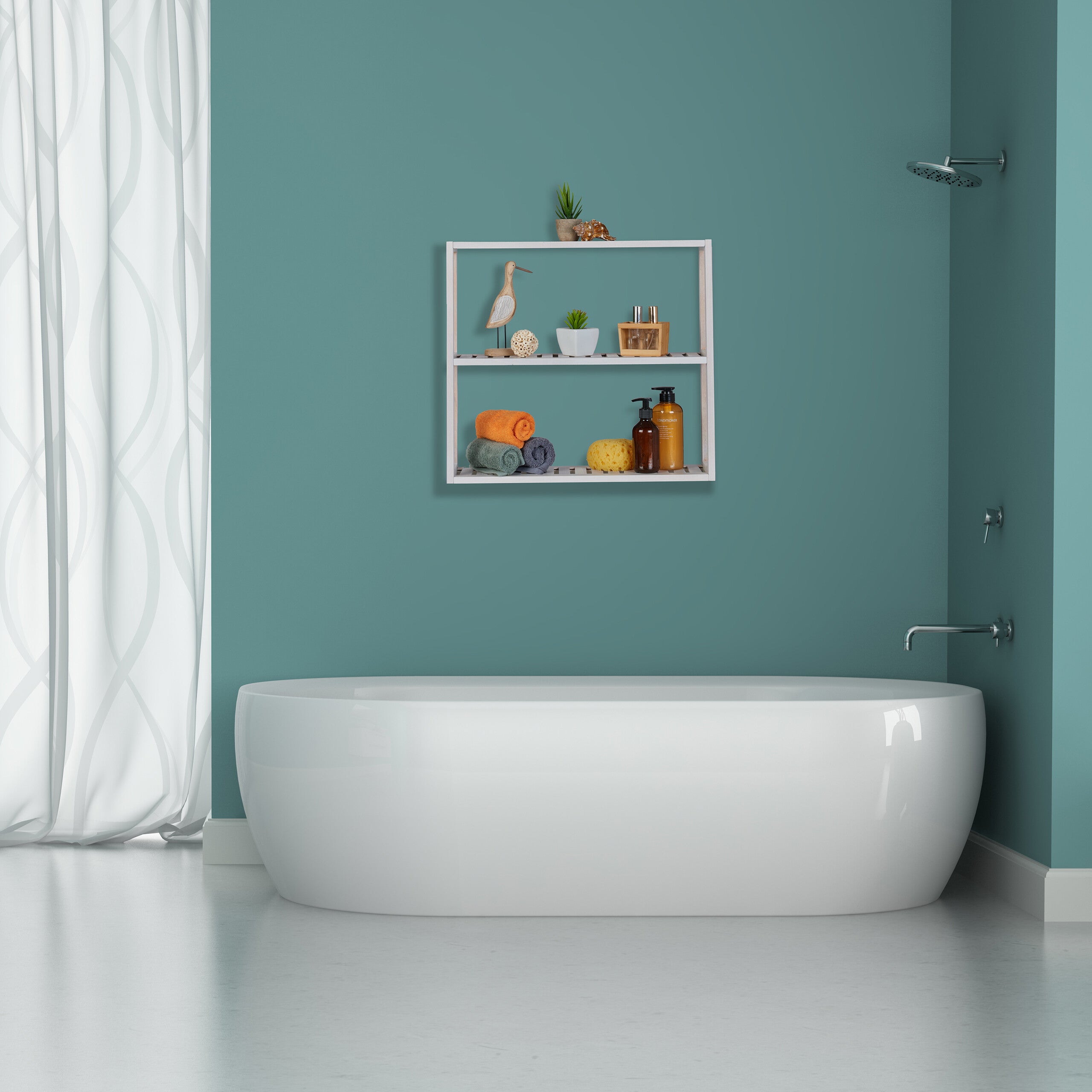 Étagère En Bois De Noyer 3 Niveaux - 80x35,5x35,5 Cm - Pour Salle De Bain, Cuisine Ou Couloir - Sans Perçage
