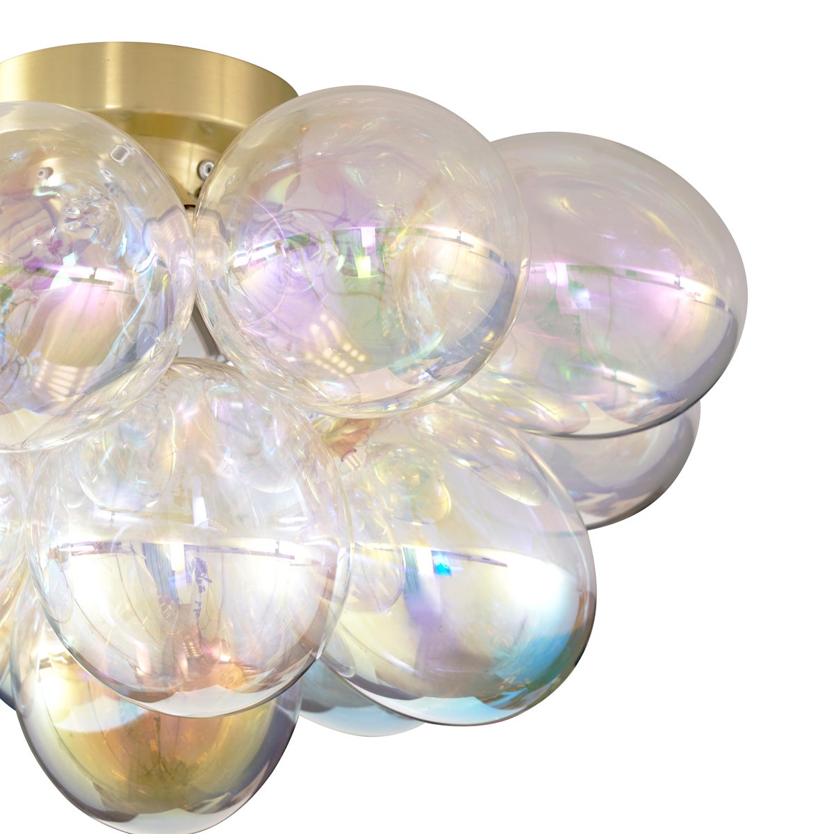 Qazqa design plafonnier - Uvas - laiton, max. 8w, g9, à 4 lumières, 42cm, idéal pour la salle à manger, la cuisine, la chambre - 3