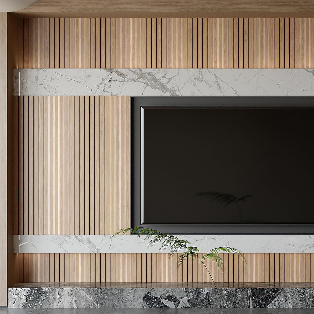 Panneau mural PVC 300 x 60 cm, autocollant, imitation chêne, insonorisant, pour murs et plafonds, marron naturel. - 5