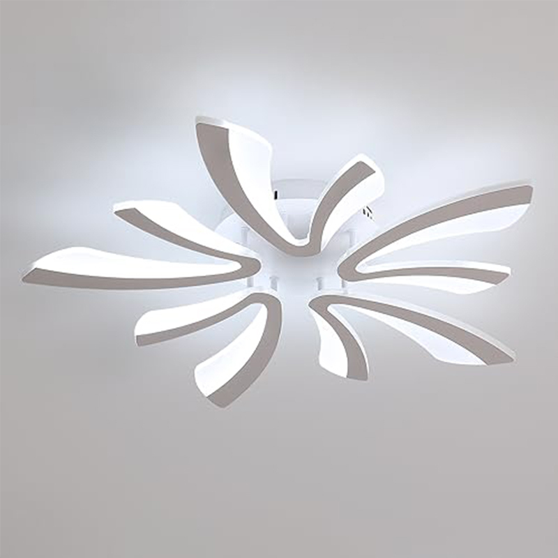 Plafoniera LED in acrilico a forma di V - Bianca, 5 teste, luce bianca da 50 W, 220 V - Ideale per soggiorno, camera da letto, corridoio e sala da pra