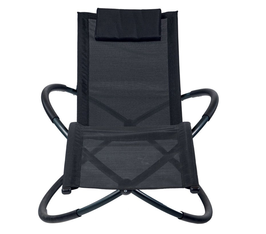 Transat de jardin en acier - pliable - noir - ELYPSE - 3