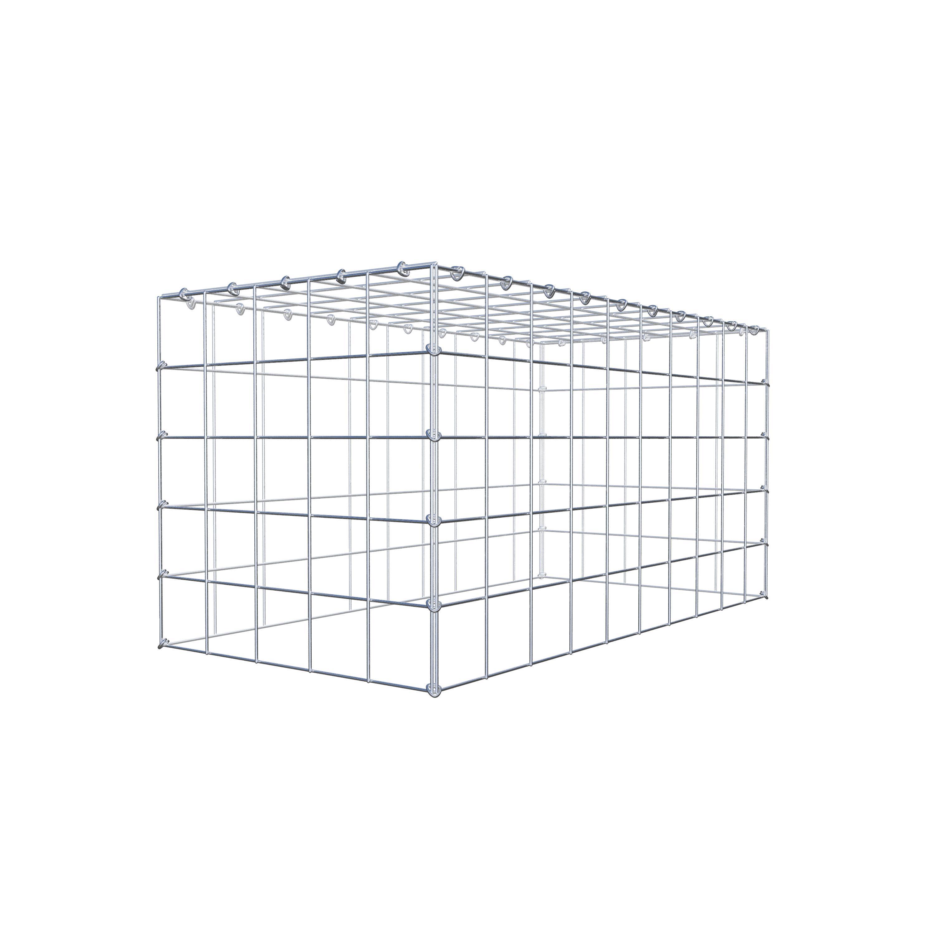 Gavión para apilar en acero galvanizado 100x50x50cm (LxAxP), malla 10 x 10cm, Anillo en C, sin rejilla inferior - 6