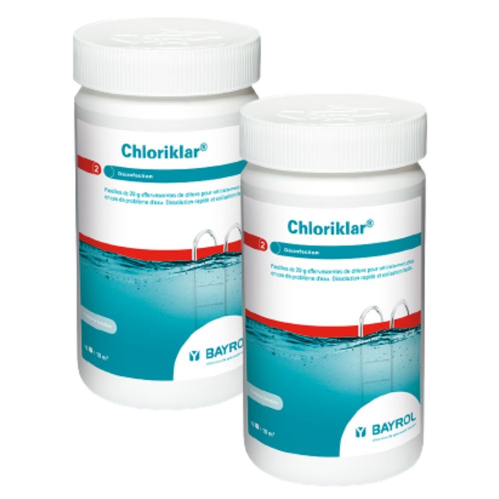 Tabletas De Cloro Bayrol Chloriklar | 1 Kg | Para Choque De Piscina O Spa | 20 G Por Tableta | Hecho En Francia