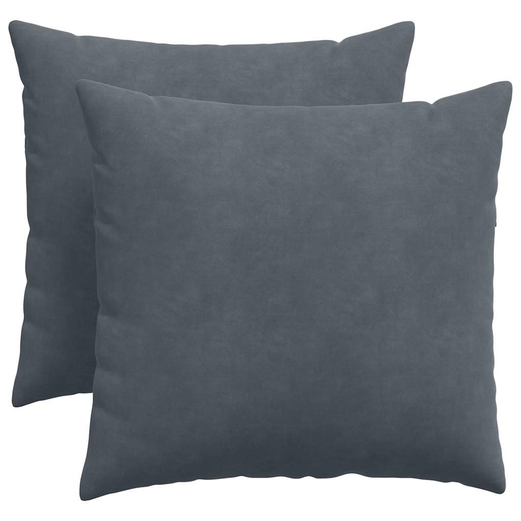Coussins de canapé 2 pcs Gris foncé 50 x 50 cm vidaXL - 2