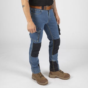 Pantalon De Travail Denim Homme Stretch - Multi-poches, Avec Ceinture, Résistant