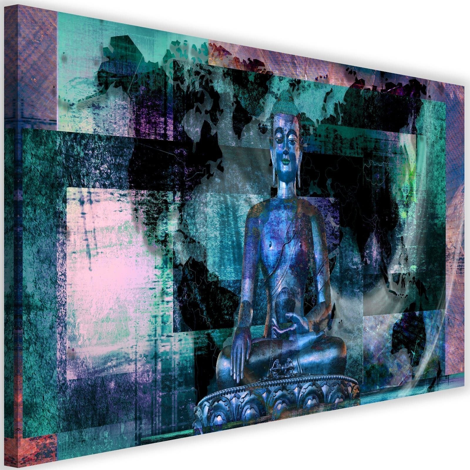 Obraz, Budda i abstrakcyjne niebieskie tło 120x80