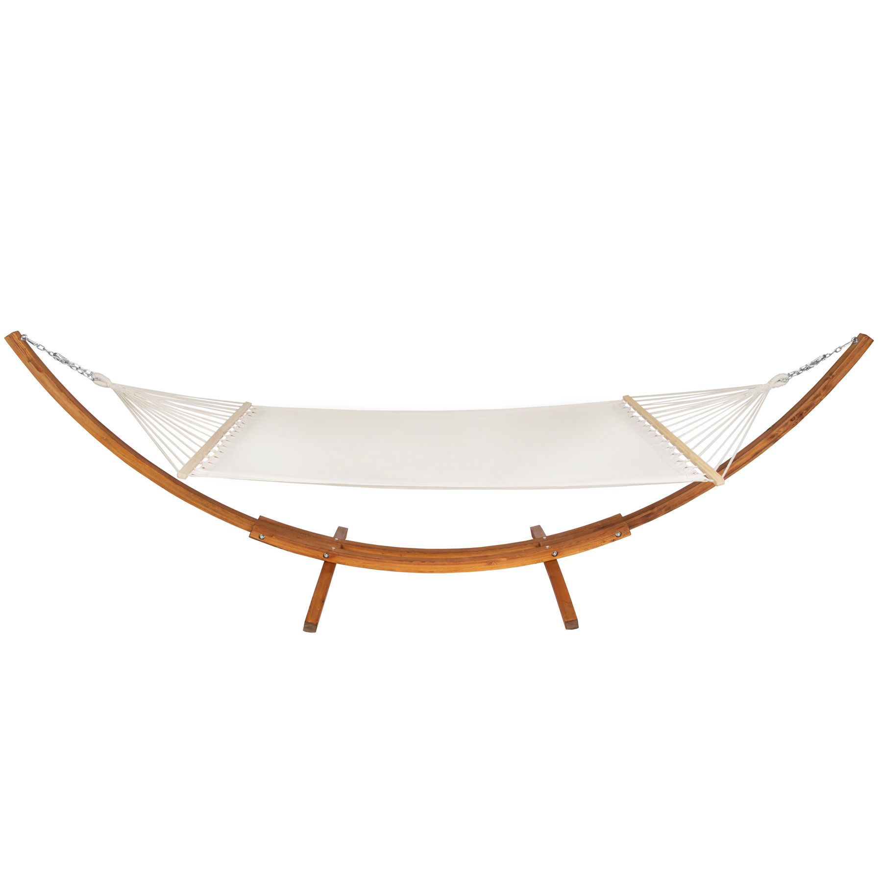 Hamac en bois, 2 places, résistant aux intempéries, suspension sûre, montage rapide et simple, blanc TECTAKE - 5