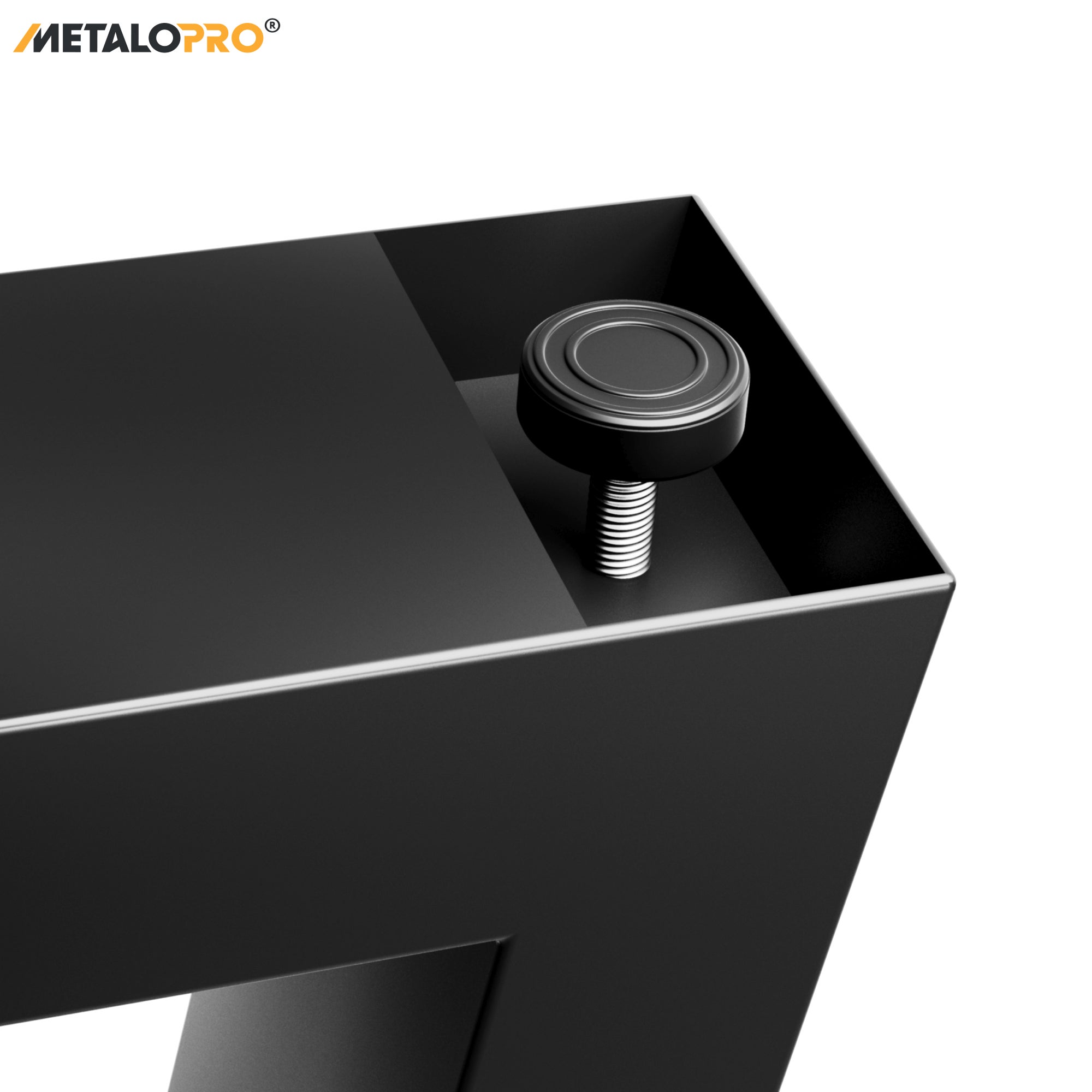 MetaloPro Pieds de Table en Métal Noir avec Réglage en Hauteur - Set de 2 - 6