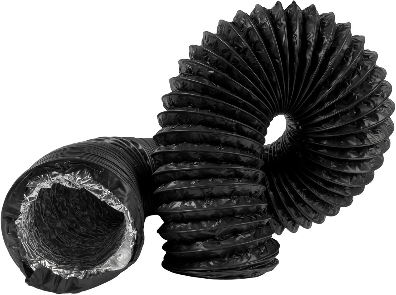 Przewód wentylacyjny - Przewód wywiewny PVC - Do okapów kuchennych, klimatyzatorów, suszarek bębnowych, okapów kuchennych - Czarny - 100 mm x 6 m