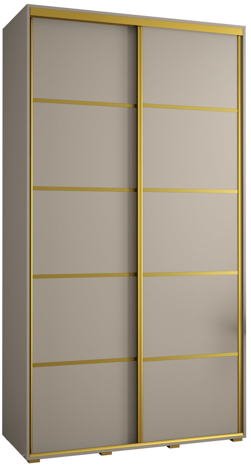 Szafa przesuwna wysoka Dakota 4 130 x 60 x 235,2 cm kaszmir + u. Złoty - Abiks Meble