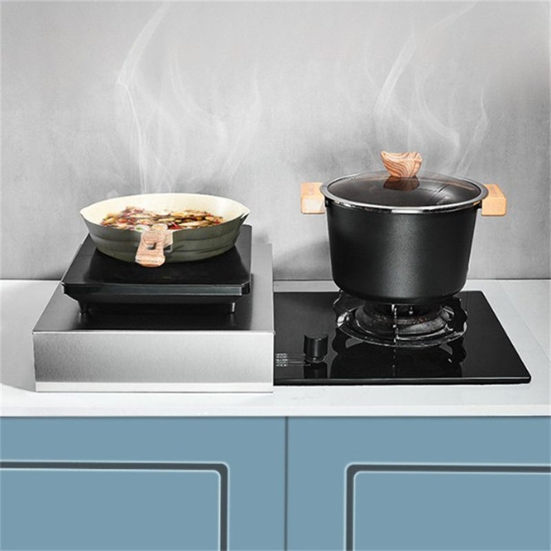 Plaque de couverture pour cuisinière à gaz, support pour plaque à induction, capacité de charge 40 kg, acier inoxydable, 30×50×9 cm - 4