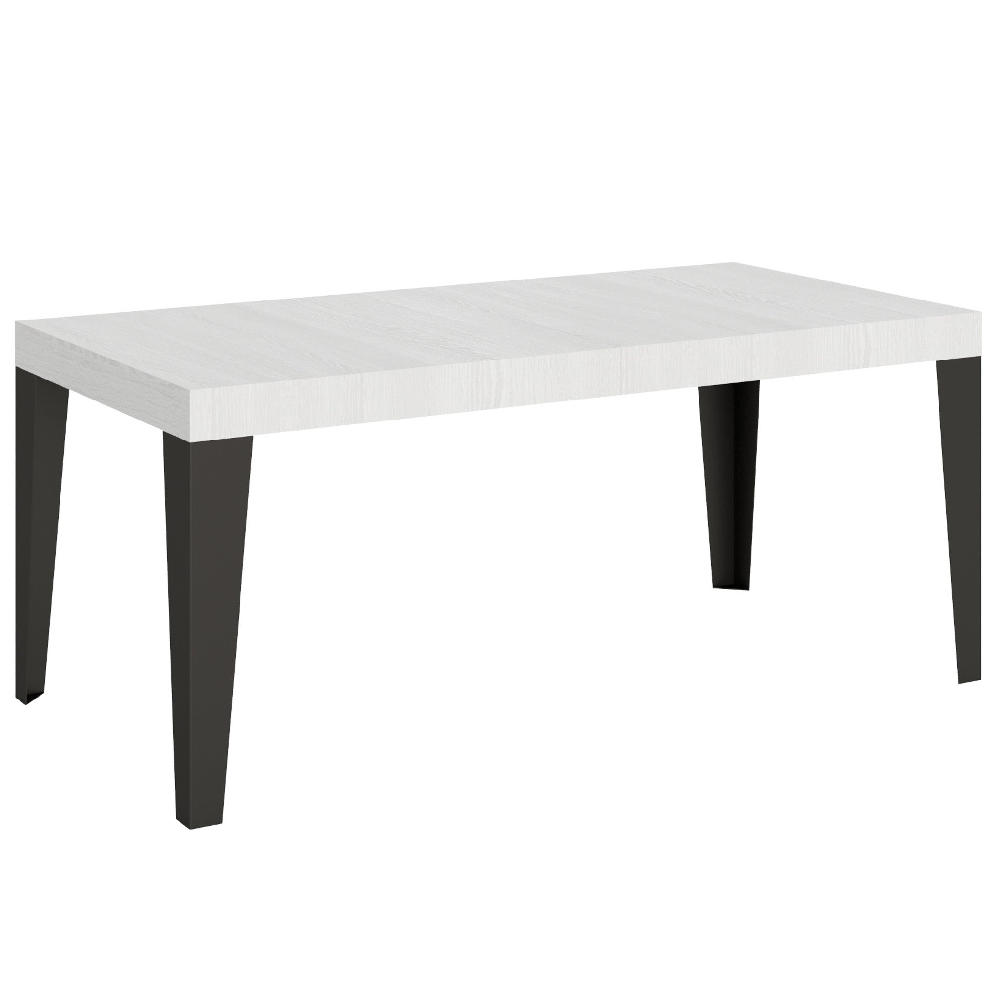 Stół rozkładany 90x180/284 cm Płomień Biały Rama jesionowa Antracyt