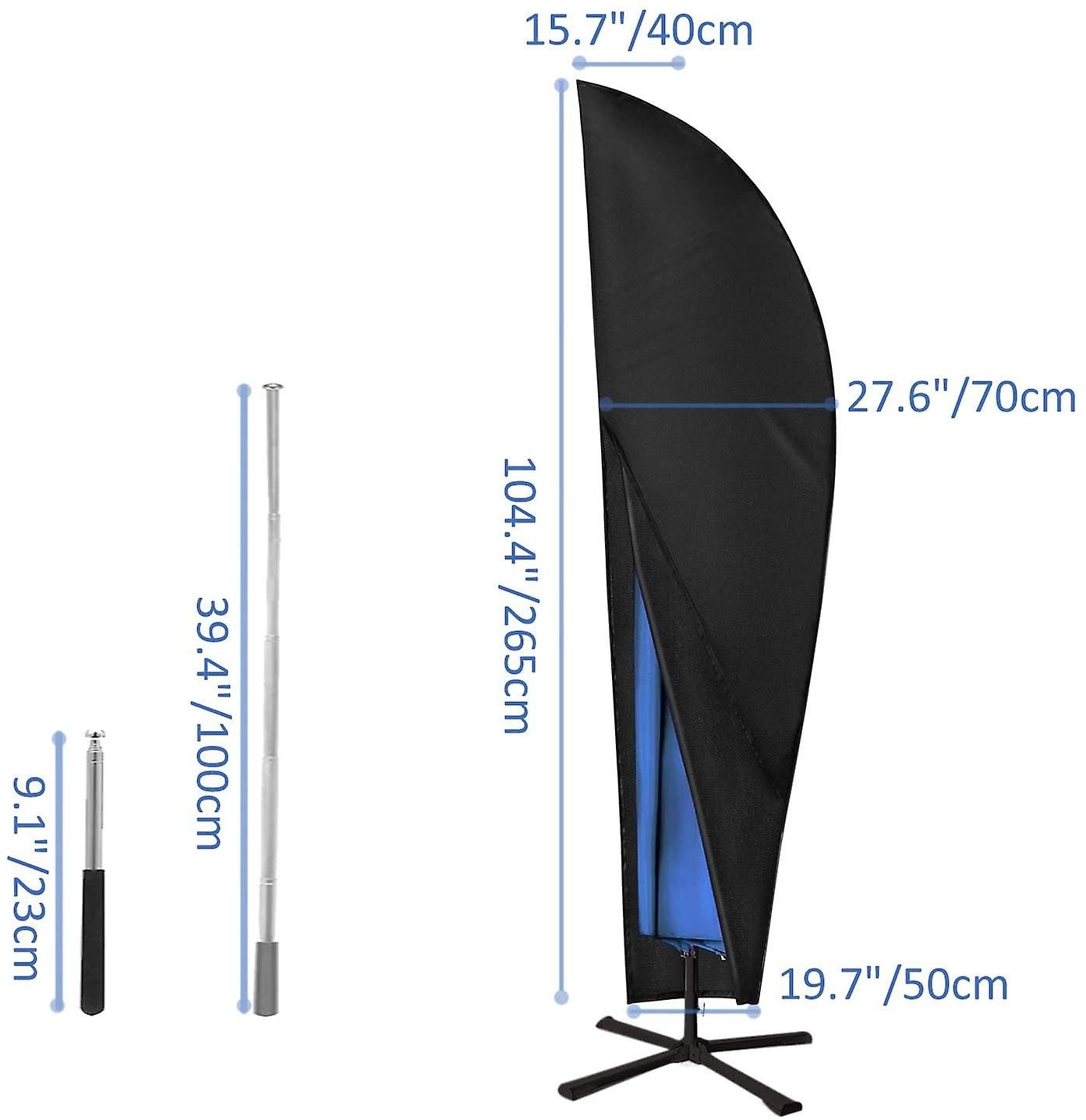 Housse de parasol, housse de parasol avec support, housse de protection imperméable et anti-UV, 205CM：57*48*25cm - 4