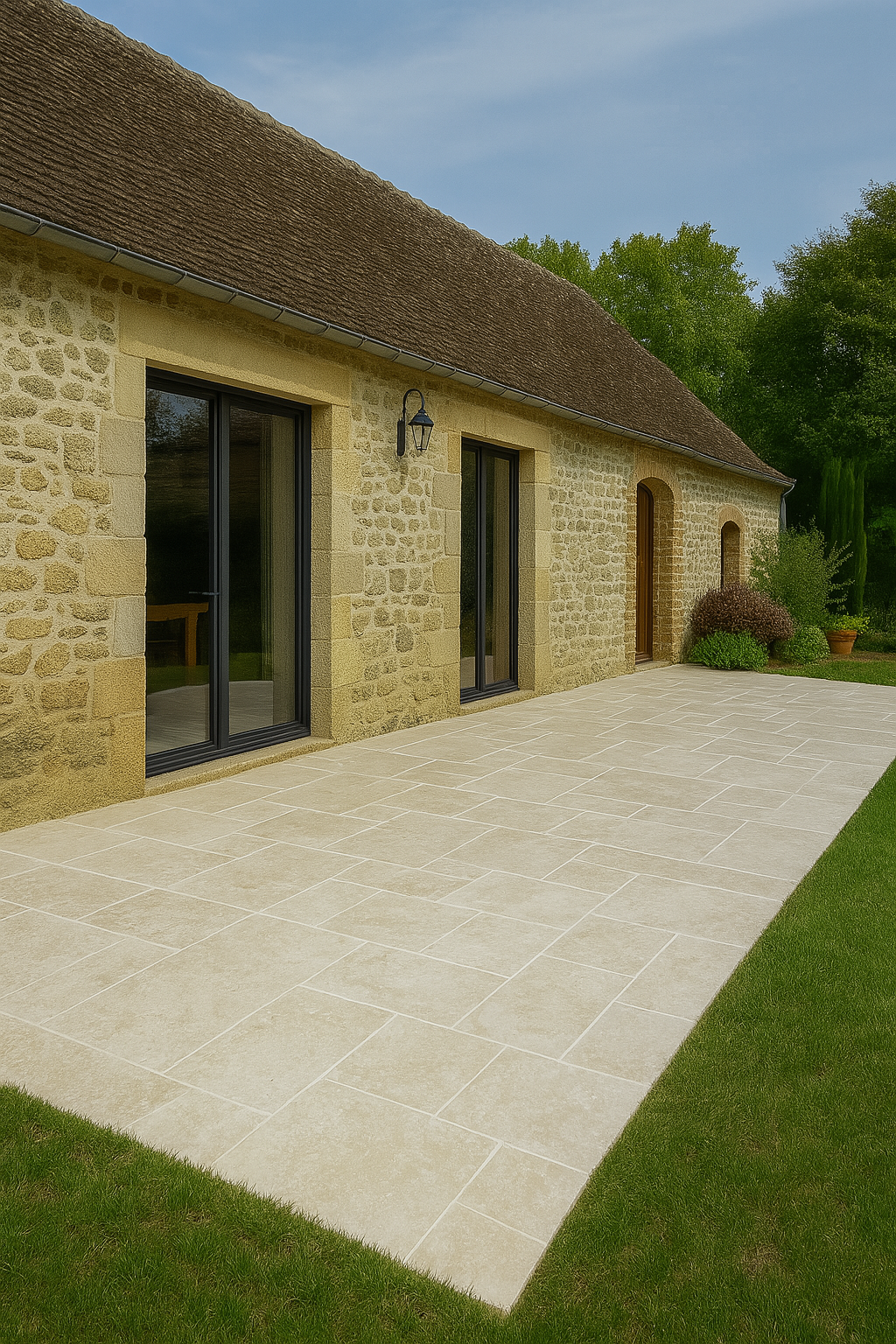 TRAVERTIN STANDARD LIGHT(1er choix light), pierre naturelle, Opus 4 formats EP 1,2cm int/ext(carton de 0,74m2) - PATTOM LIVRAISON PREMIUM - 4