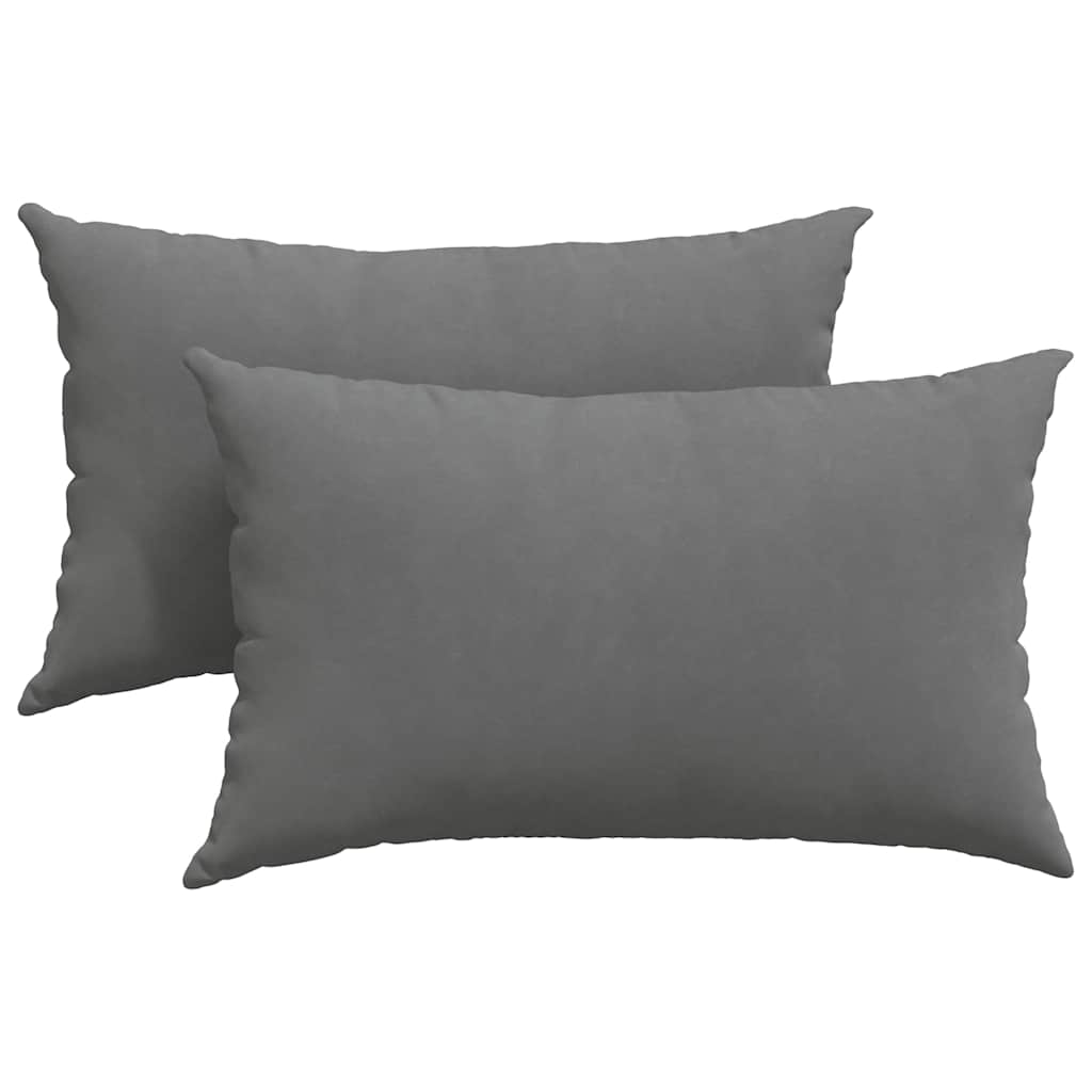Coussins de canapé 2 pcs Gris foncé 50 x 30 cm tissu vidaXL - 2