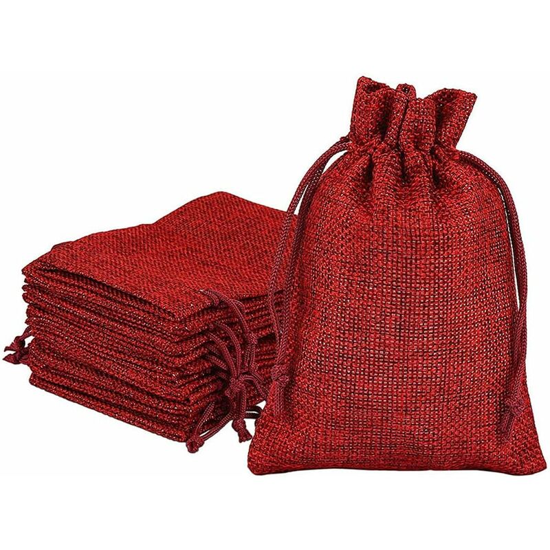 Sac à bijoux en toile de jute bijoux sac cordon Sachet sachet banquet ...