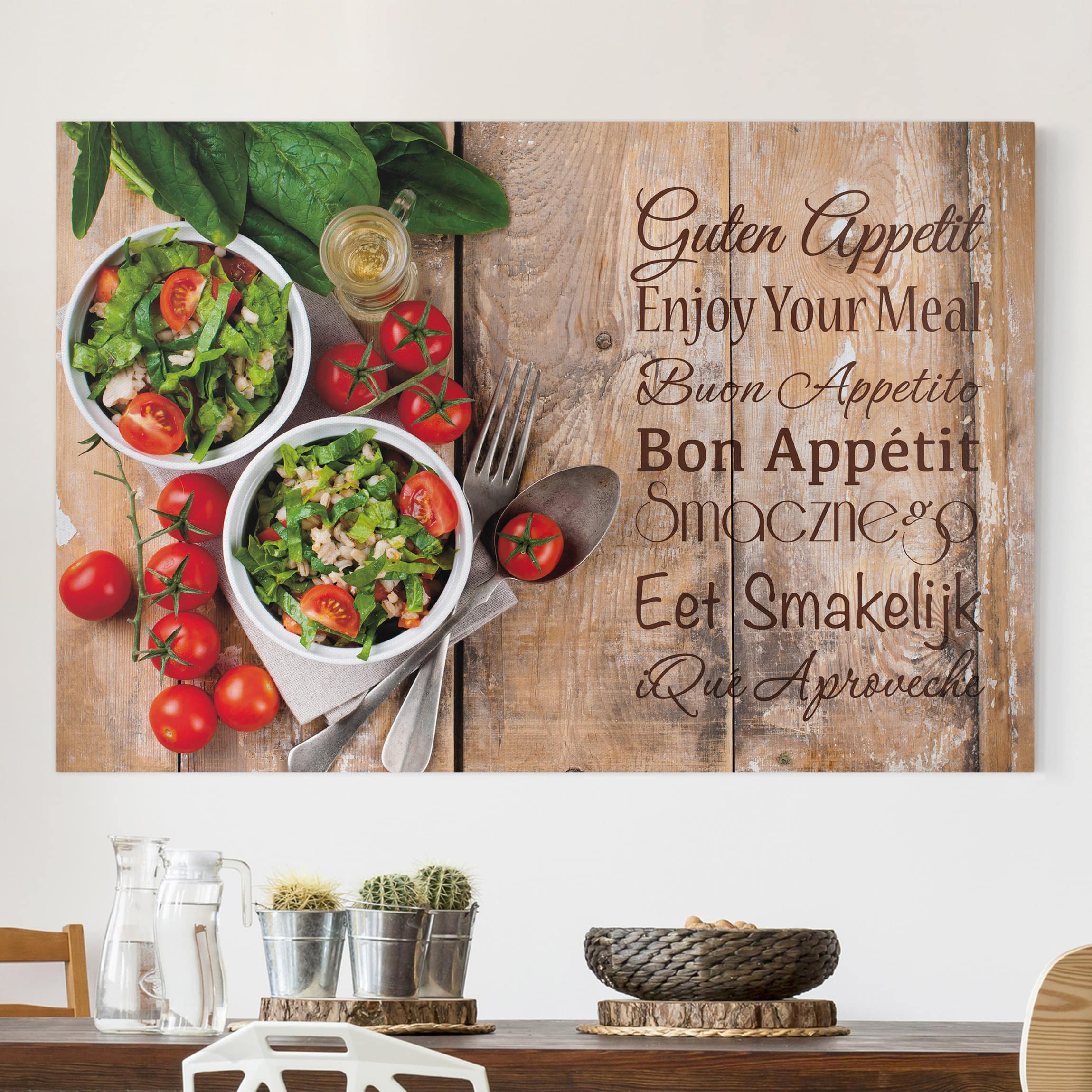 Lienzo cuadro en lienzo bastidor impresion en lienzo marrón culinario shabby fotografía 234 cocina comedor 90 x 60 cm