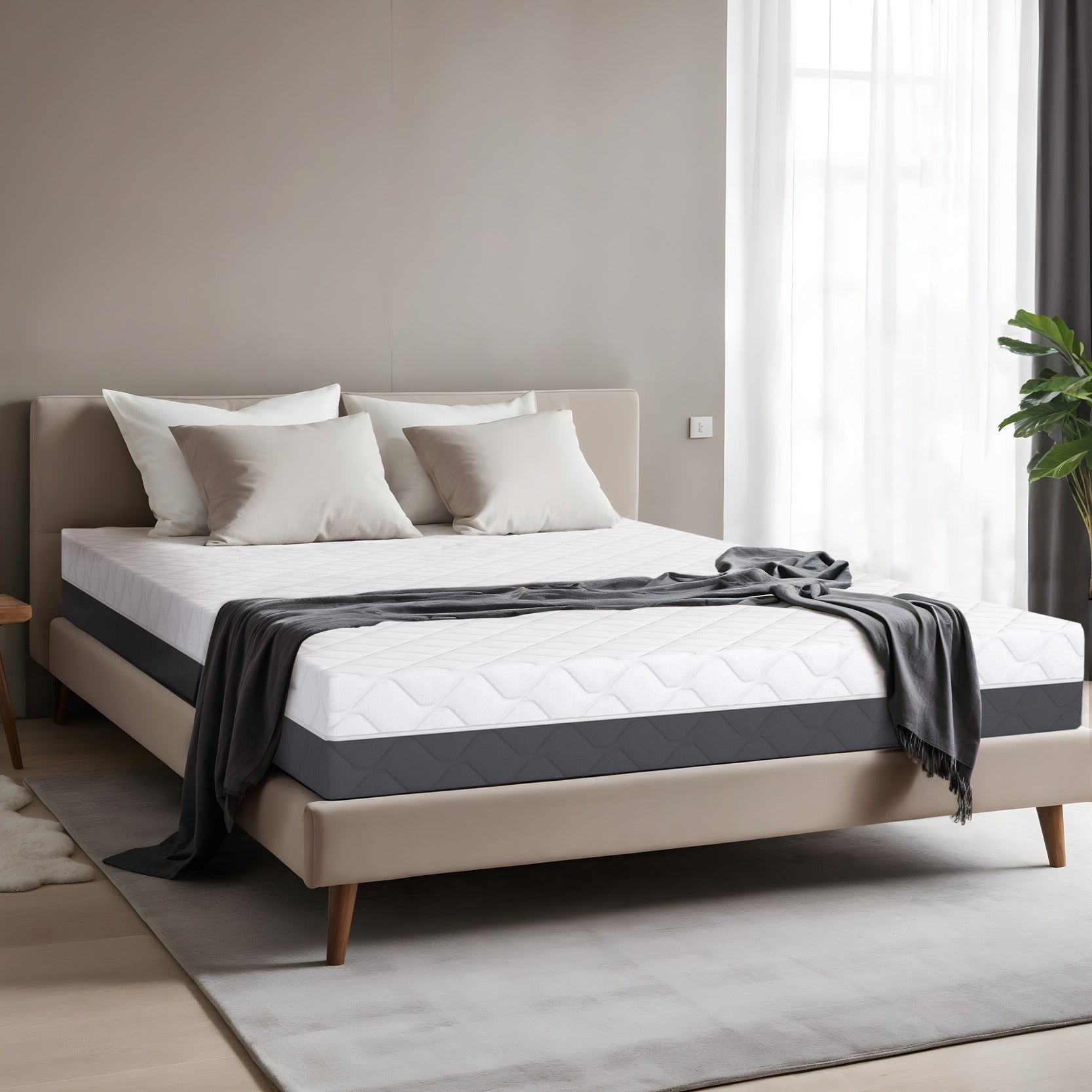 Materasso King Size In Memory Foam Ad Alta Densità 150x200x20 Cm - Medio Rigido, Traspirante, Ipoallergenico, Consegnato In Scatola