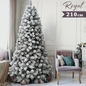 SMEREKA® Albero di Natale artificiale 210 cm, 100%, realizzato in UE, con supporto in metallo, albero di Natale artificiale