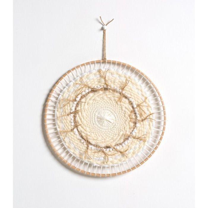 Machine à Tisser en Bois Fait Main, Métier à Tisser Rond pour Tricotage, sous-Verre, Bricolage - Suspensions Murales pour la Maison