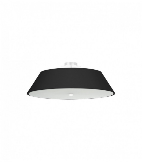 Plafon VEGA 60 czarny, minimalistyczny - 60x60x25cm Sollux