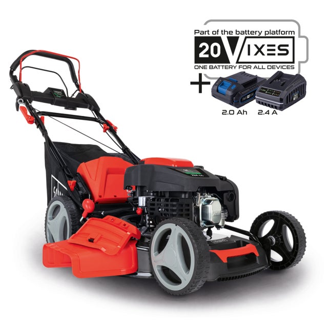 Tondeuse thermique autotractée 53 cm essence 224 cm3 démarrage électrique MS225-53E Scheppach