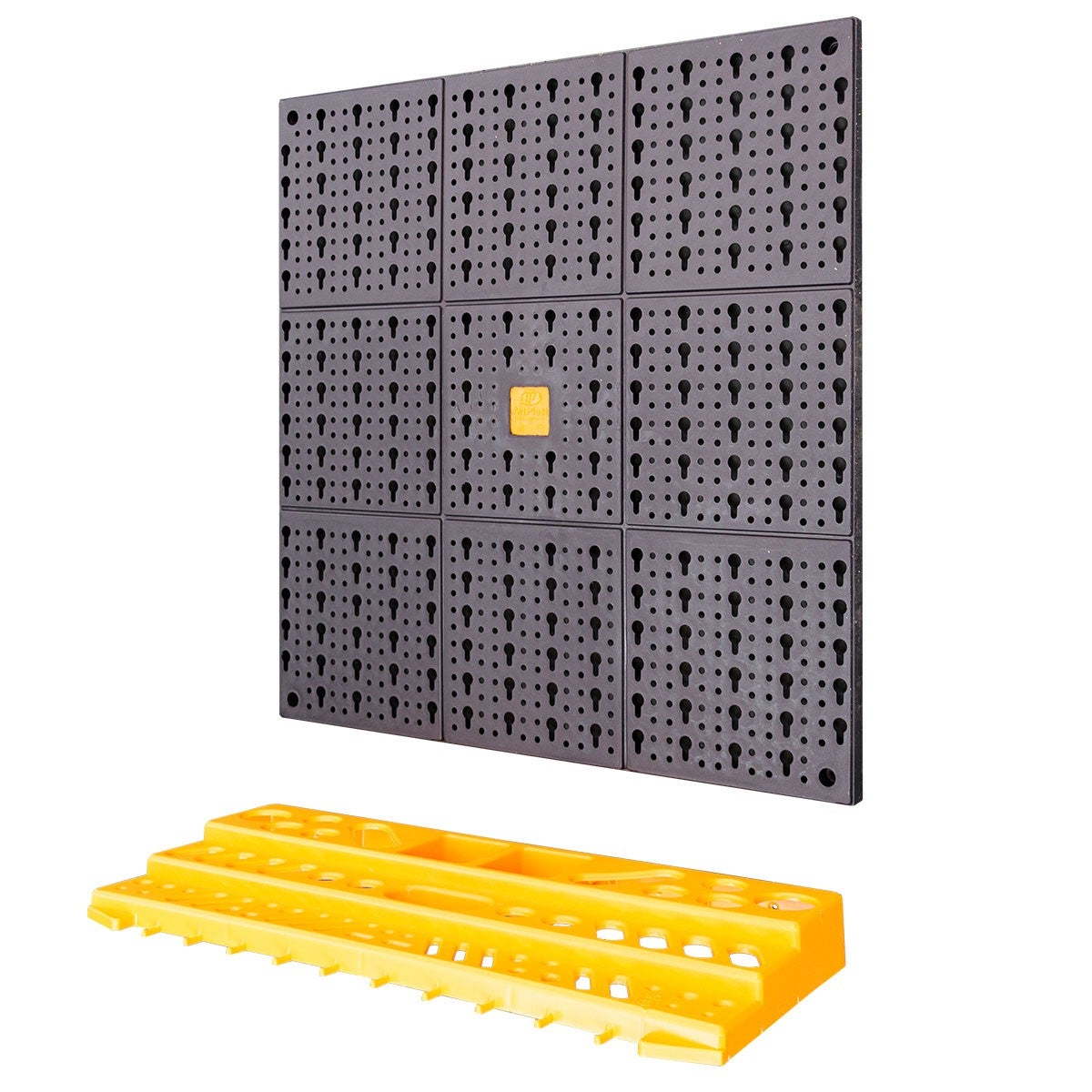 Panneau porte Outils 50 x 100 x 1.7cm Kit modulable 2 panneaux perforés 1 étagère porte outils + 50 crochets Assortis - 2