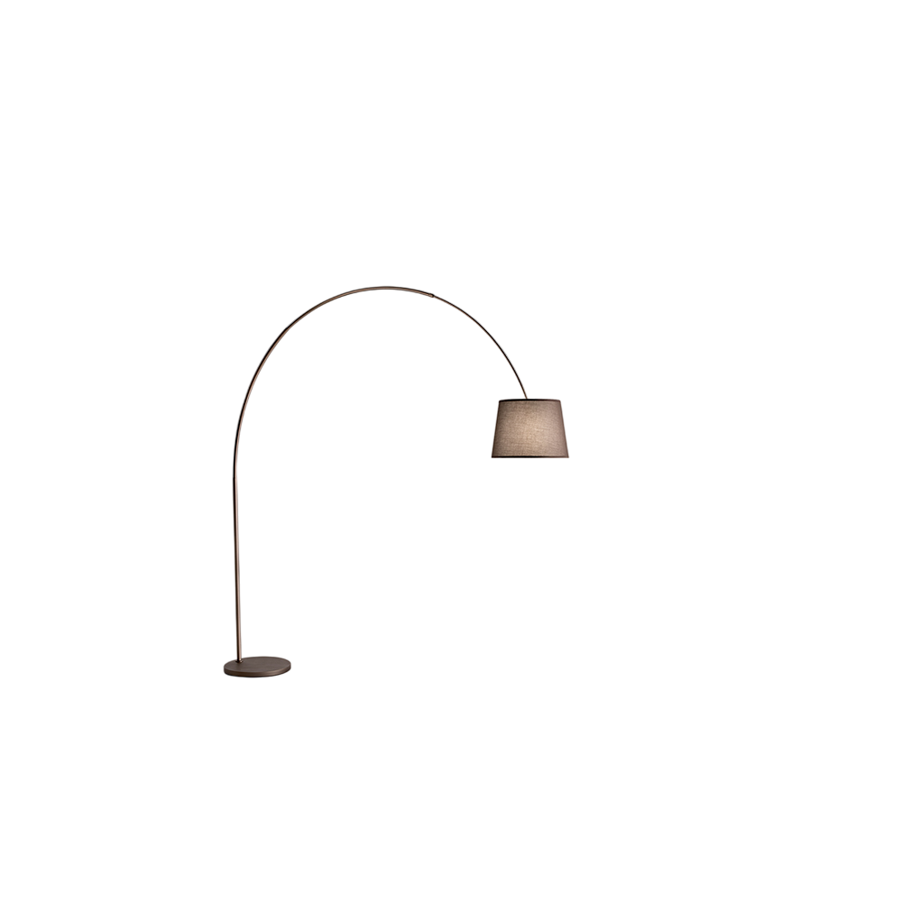 Arche - Curved LED metal floor lamp 1xE27 MAX 60W, H.230 cm, 180° adjustable head, Brown Metal - Perenz