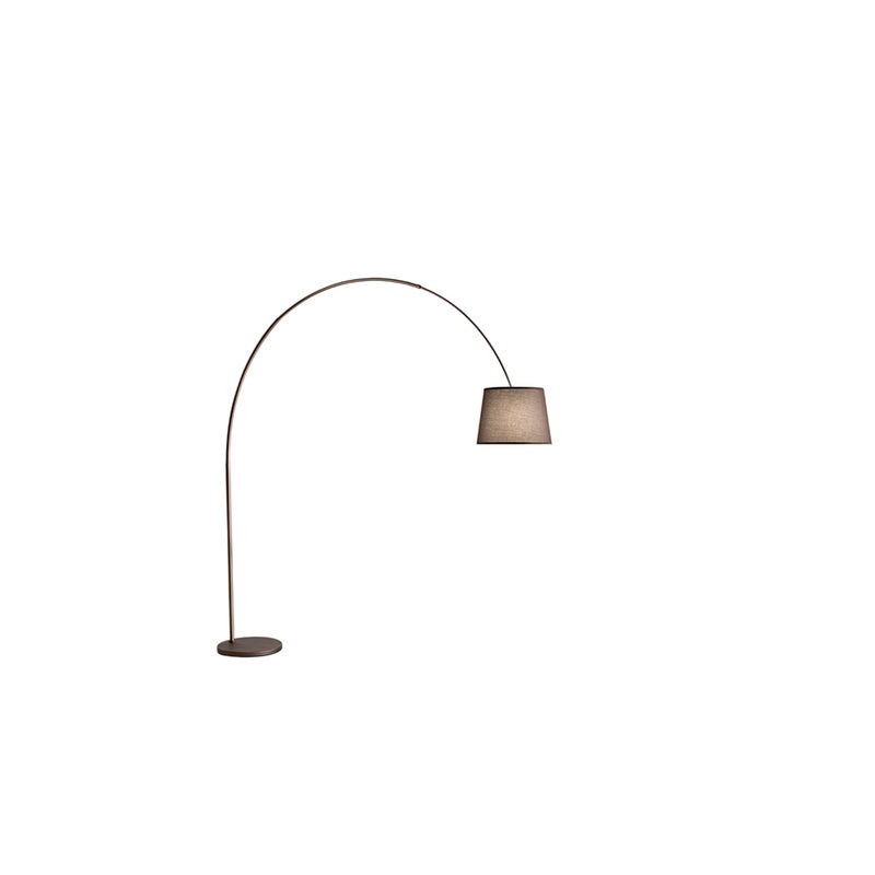 Arche - Curved LED metal floor lamp 1xE27 MAX 60W, H.230 cm, 180° adjustable head, Brown Metal - Perenz