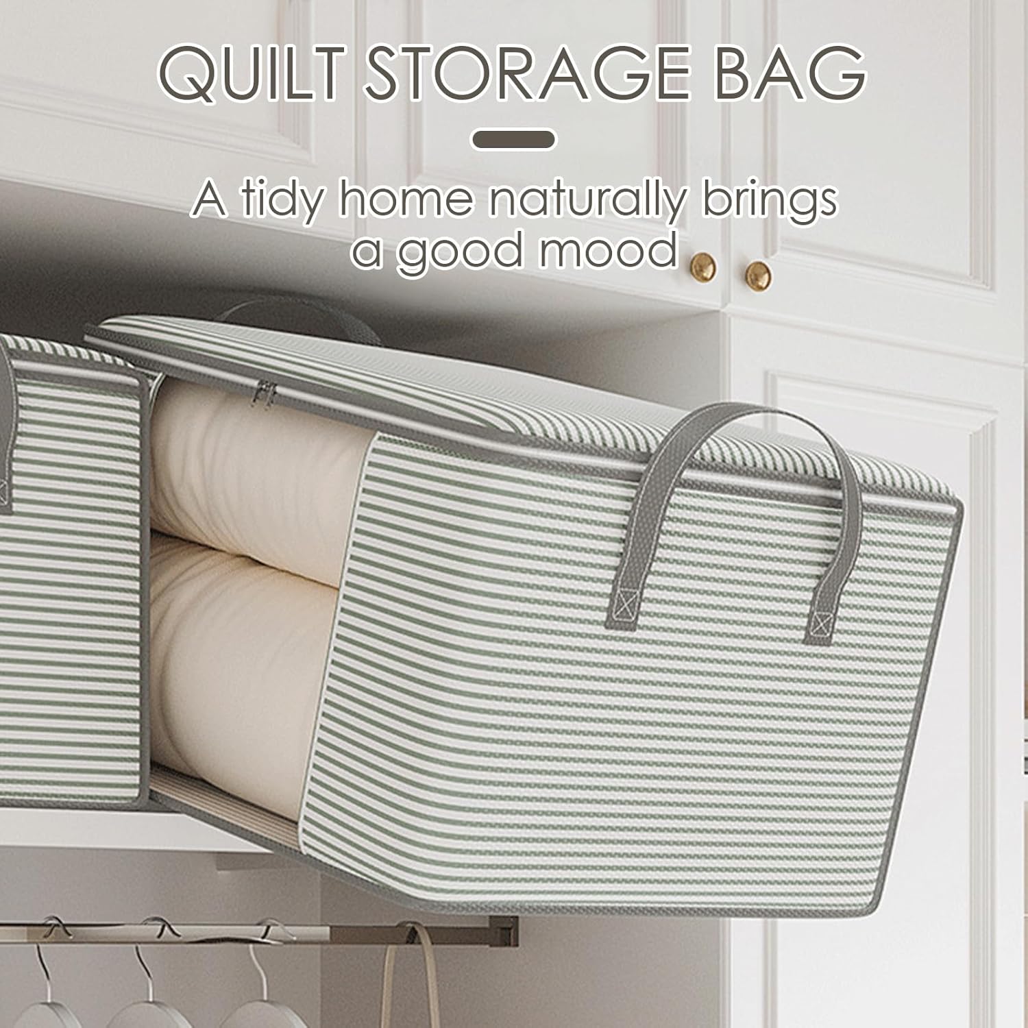 2 Sac de Rangement pour Couettes,Sac de Stockage Résistant avec Double Fermeture Éclair et Poignées Renforcées (55*35*25cm) - 5