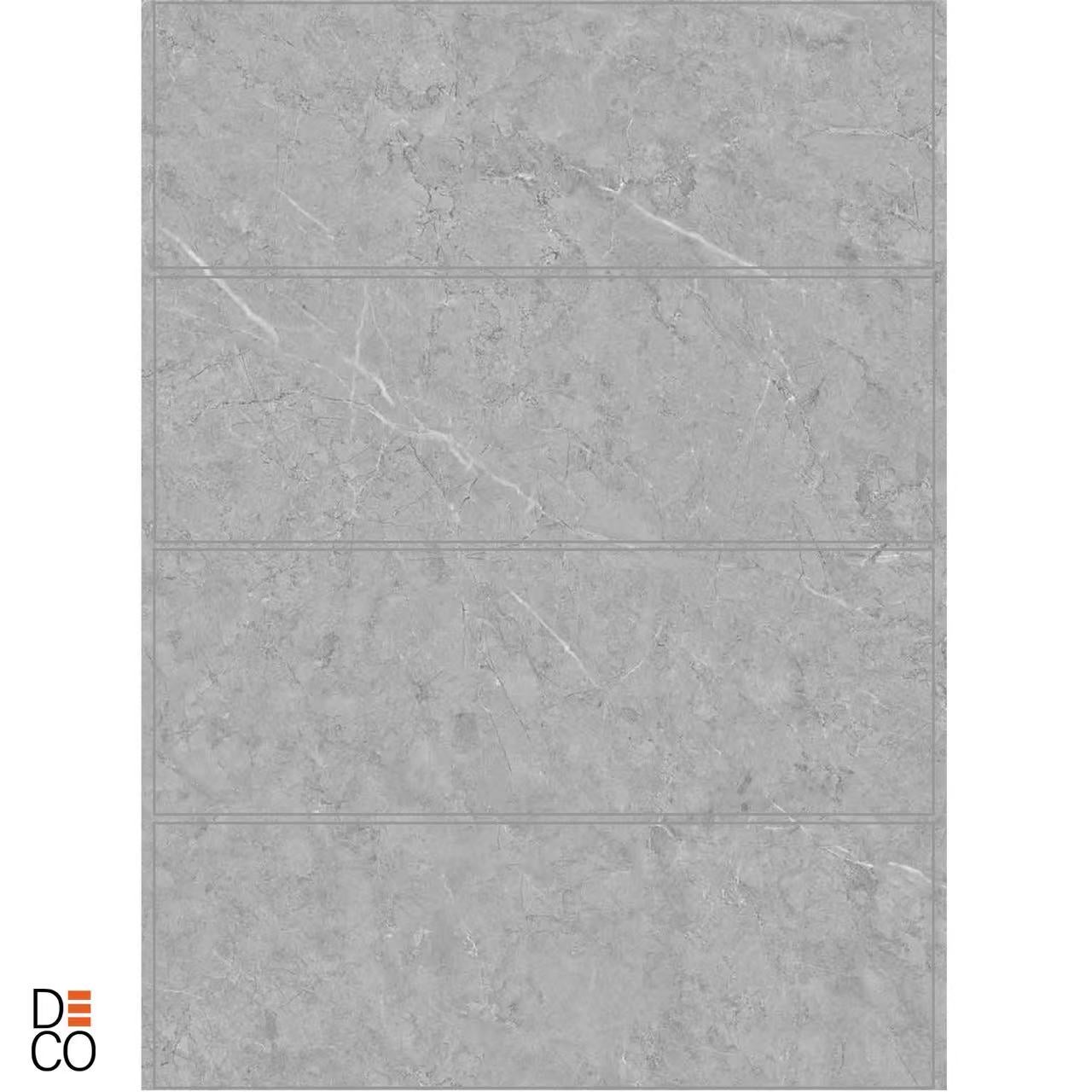 Panneau mural PVC 260 x 120 cm – 4 parties à assembler – effet marbre gris mat – ép. 3 mm – 3,12 m² – Panneau mural douche – Decopine - 3