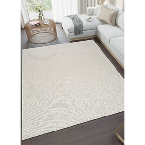 Tapis extérieur intérieur effet jute - KENZY 04 Crème - 160x230 cm