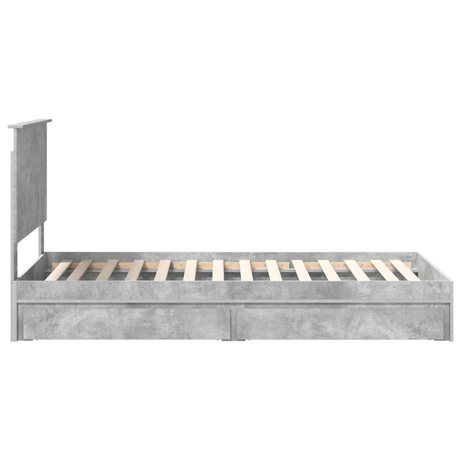 Lit de rangement Gris béton 90 x 190 cm panneau de bois - 9