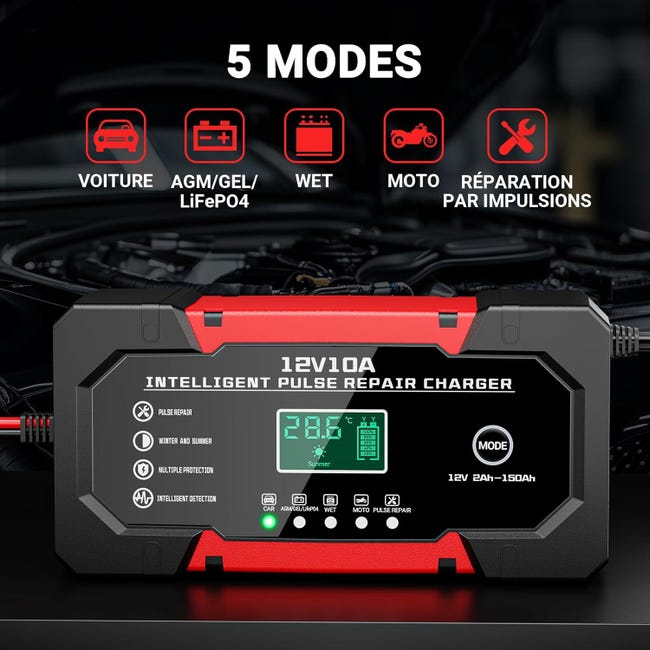 Caricabatterie Intelligente Con Riparazione Per Batterie AA/AAA 1.5V Li-ion E NiMH – 4 Batterie 2700mAh Incluse, Schermo LCD E Protezioni Multiple