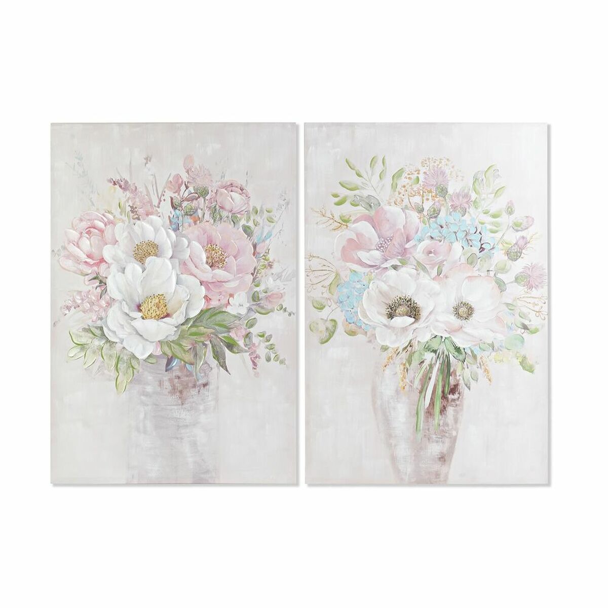 Cuadro dkd home decor florero 80 x 3 x 120 cm shabby chic (2 unidades)