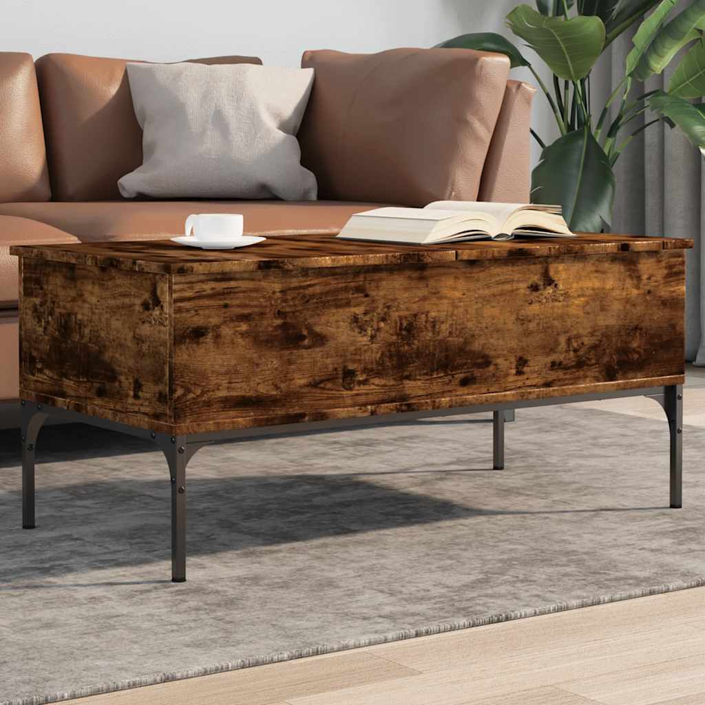 Stolik kawowy, przydymiony dąb, 100x50x45 cm vidaXL