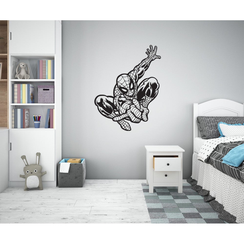 SPIDERMAN - Naklejka ścienna winylowa 70x90 cm - kolor CZARNY